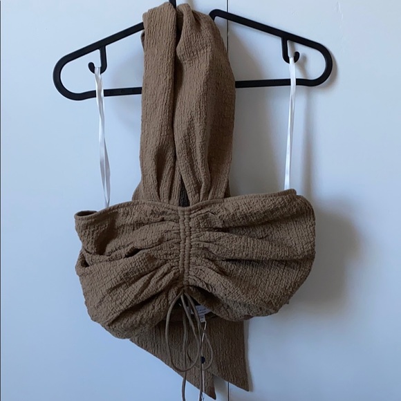 REVOLVE chocolate tie top - Picture 2 of 4